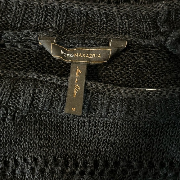 BCBGMAXAZRIA Black Sheer Knit Sweater Size M boho - Picture 4 of 4